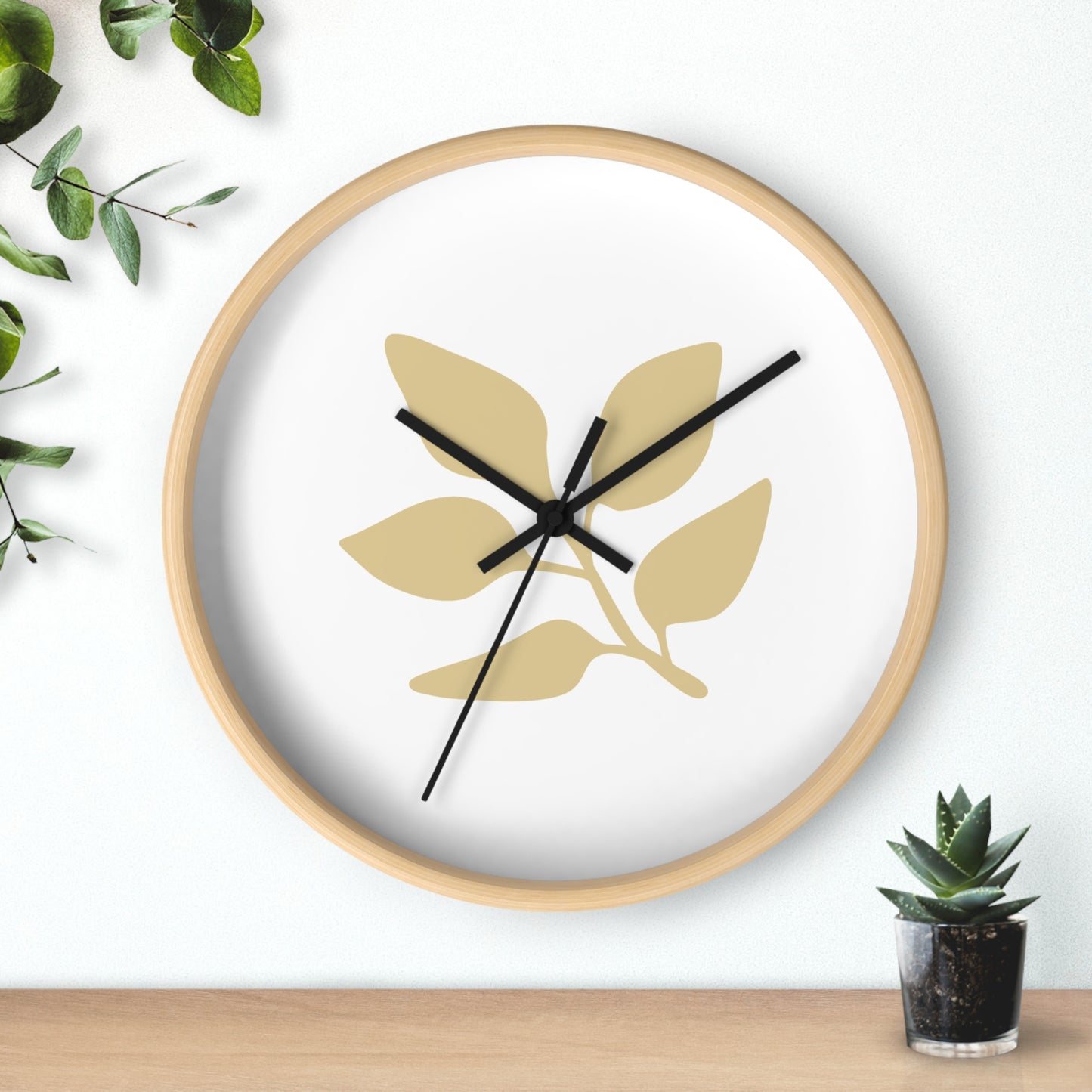 Minimalist Botanical Wall Clock